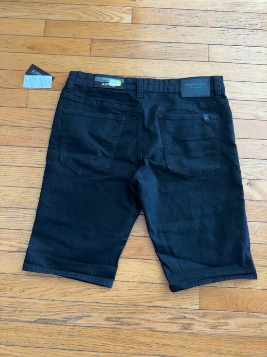 Buffalo by David Bitton Other - Buffalo David Bitton Evan Slim Straight Black Denim Shorts Mens 34 NWT Stretch